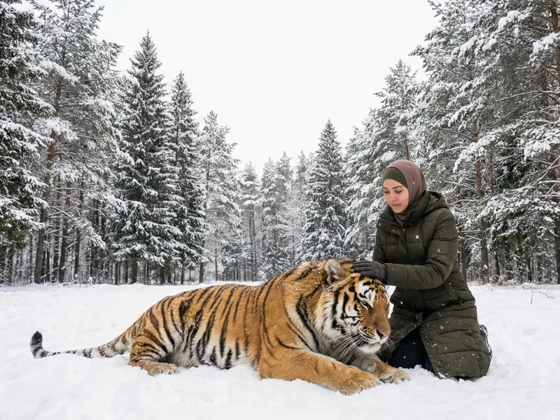 تصوير مع نمر أليف في موسكو - حجز جلسة تصوير مع النمر الروسي (تجارب حيوانات غريبة)